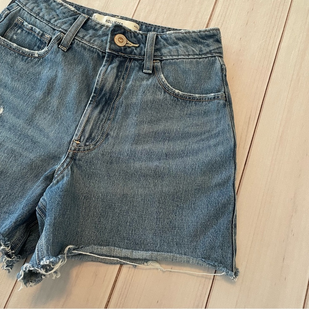 Hollister 90s Ultra High Rise Shorts Women’s 00 | W24 A-Line Jean Shorts Grunge - Picture 3 of 13